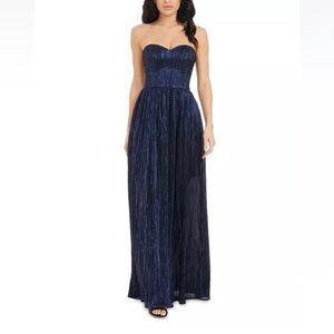 Dress the Population - Audrina Plissé Maxi Gown - XXL (US 12-14) - Midnight Blue